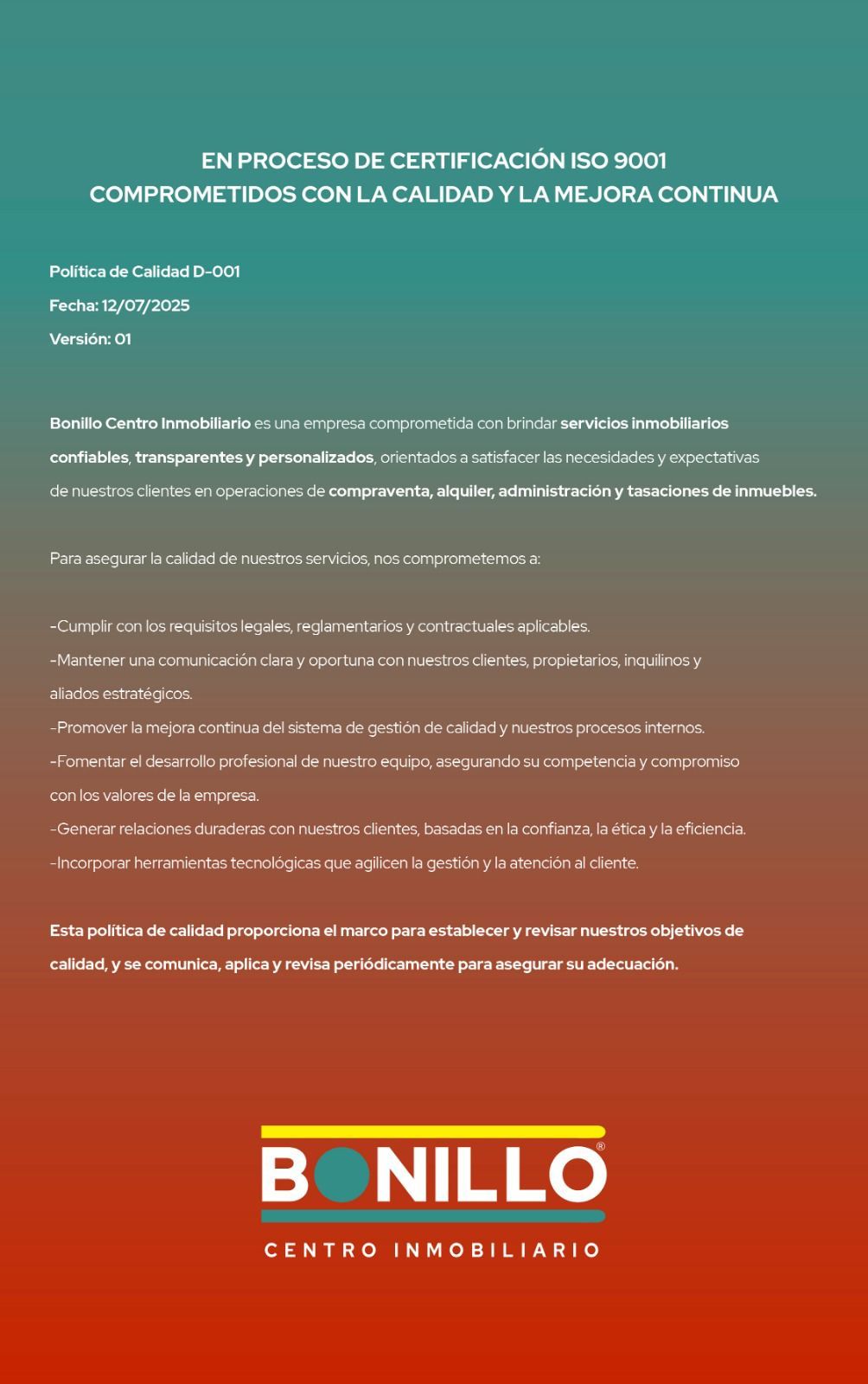 Política de Calidad